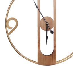 Wyld and Coco Rustic Wall Clock Brown MDF 50 cm Diameter Wooden Effect - thumbnail 6