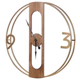Wyld and Coco Rustic Wall Clock Brown MDF 50 cm Diameter Wooden Effect - thumbnail 5