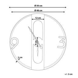 Wyld and Coco Rustic Wall Clock Brown MDF 50 cm Diameter Wooden Effect - thumbnail 4