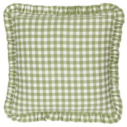 Furn Maude Gingham 100% Cotton Reversible Cushion in Green - Size: 45 cm x 45 cm - thumbnail 2
