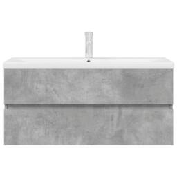 Berkfield Home Durable 2 Piece Bathroom Furniture Set Concrete Grey Engineered Wood - thumbnail 4