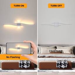 COMELY Indoor Wall Lights, 27W Wave Bar White Wall lights, 3000K Warm Light - thumbnail 8