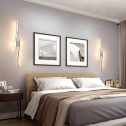 COMELY Indoor Wall Lights, 27W Wave Bar White Wall lights, 3000K Warm Light - thumbnail 3