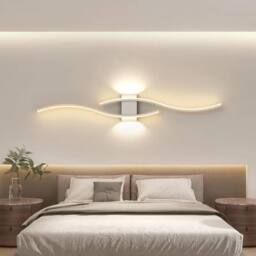 COMELY Indoor Wall Lights, 27W Wave Bar White Wall lights, 3000K Warm Light - thumbnail 1