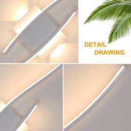 COMELY Indoor Wall Lights, 27W Wave Bar White Wall lights, 3000K Warm Light - thumbnail 7