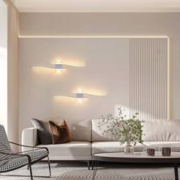 COMELY Indoor Wall Lights, 27W Wave Bar White Wall lights, 3000K Warm Light - thumbnail 9
