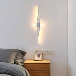 COMELY Indoor Wall Lights, 27W Wave Bar White Wall lights, 3000K Warm Light - thumbnail 2
