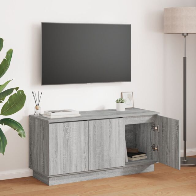 Berkfield Home TV Cabinet Grey Sonoma 100x38x49 cm Engineered Wood - Size: 100 x 38 x 49 cm - image 1