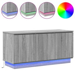 Berkfield Home TV Cabinet Grey Sonoma 100x38x49 cm Engineered Wood - Size: 100 x 38 x 49 cm - thumbnail 4
