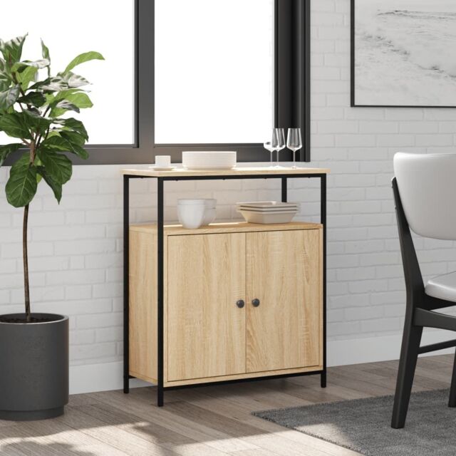 Berkfield Home Sideboard Sonoma Oak 70x30x80 cm Engineered Wood in Brown - Size: 70 x 30 x 80 cm - image 1
