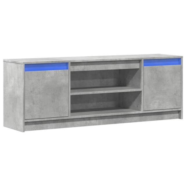 Berkfield Home TV Cabinet with LED Concrete Grey 139.5x34x50 cm Engineered Wood - image 1