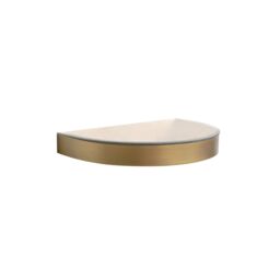 Melody Maison Curved Champagne With Gold Edge Mirrored Floating Wall Shelf in Rose Gold - thumbnail 1