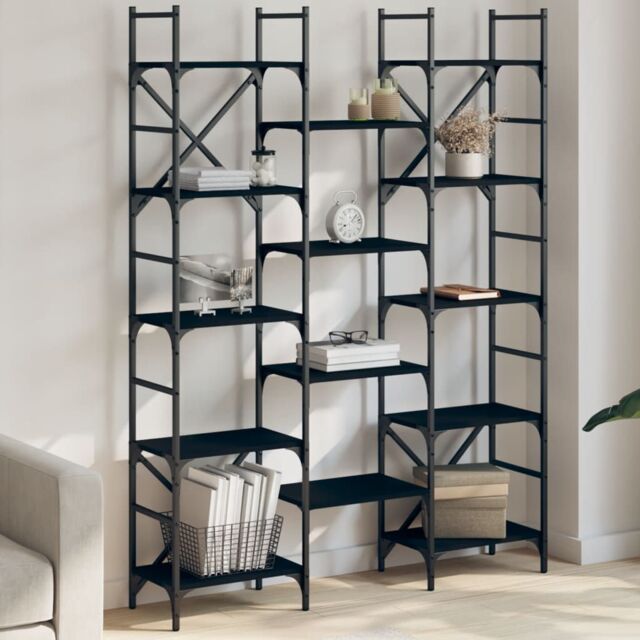 Berkfield Home Bookshelf Black 127.5x28.5x172.5 cm Engineered Wood - image 1