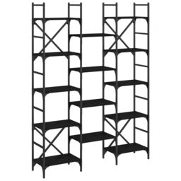 Berkfield Home Bookshelf Black 127.5x28.5x172.5 cm Engineered Wood - thumbnail 2