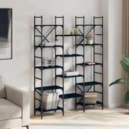 Berkfield Home Bookshelf Black 127.5x28.5x172.5 cm Engineered Wood - thumbnail 3
