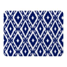 Benjamin Tate Design Tribal Art Ikat Ogee In Traditional Classic Blue Blanket in Natural - Size: 120 cm x 150 cm - thumbnail 1