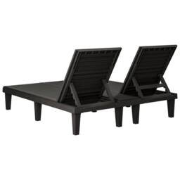 Berkfield Home Beautiful Double Sun Lounger Black 155x138x83 cm Polypropylene - Size: 155 x 138 x 83 cm - thumbnail 6