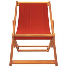 Berkfield Home Folding Beach Chairs 2 pcs Red Fabric - thumbnail 4