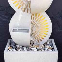 Primrose Cut-Out Fan Grey Garden Cascading Water Feature with Lights 107cm - thumbnail 3