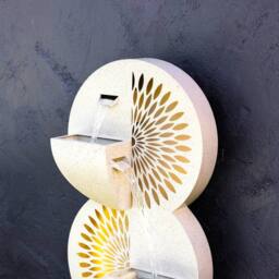 Primrose Cut-Out Fan Grey Garden Cascading Water Feature with Lights 107cm - thumbnail 2
