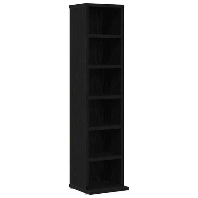 Berkfield Home CD Cabinet Black Oak 21x20x88 cm Engineered Wood - Size: 21 x 20 x 88 cm - image 1