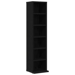 Berkfield Home CD Cabinet Black Oak 21x20x88 cm Engineered Wood - Size: 21 x 20 x 88 cm