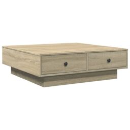 Berkfield Home Coffee Table Sonoma Oak 90x90x28 cm Engineered Wood in Brown - Size: 90 x 90 x 28 cm - thumbnail 6