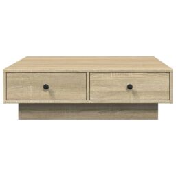Berkfield Home Coffee Table Sonoma Oak 90x90x28 cm Engineered Wood in Brown - Size: 90 x 90 x 28 cm - thumbnail 4