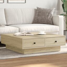 Berkfield Home Coffee Table Sonoma Oak 90x90x28 cm Engineered Wood in Brown - Size: 90 x 90 x 28 cm - thumbnail 1