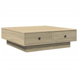 Berkfield Home Coffee Table Sonoma Oak 90x90x28 cm Engineered Wood in Brown - Size: 90 x 90 x 28 cm - thumbnail 2