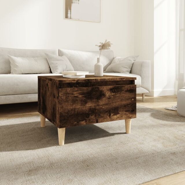 Berkfield Home Side Table Smoked Oak 50x46x35 cm Engineered Wood in Brown - Size: 50 x 46 x 35 cm