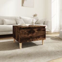 Berkfield Home Side Table Smoked Oak 50x46x35 cm Engineered Wood in Brown - Size: 50 x 46 x 35 cm - thumbnail 1