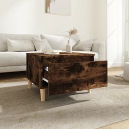 Berkfield Home Side Table Smoked Oak 50x46x35 cm Engineered Wood in Brown - Size: 50 x 46 x 35 cm - thumbnail 3