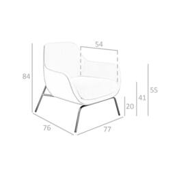 Angel Cerda Cream Fabric & Brown Leatherette Armchair, Black - thumbnail 8