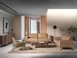 Angel Cerda Cream Fabric & Brown Leatherette Armchair, Black - thumbnail 6