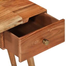 Berkfield Home Bedside Table Solid Acacia Wood 45x32x55 cm in Brown - Size: 45 x 32 x 55 cm - thumbnail 4