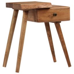 Berkfield Home Bedside Table Solid Acacia Wood 45x32x55 cm in Brown - Size: 45 x 32 x 55 cm - thumbnail 1