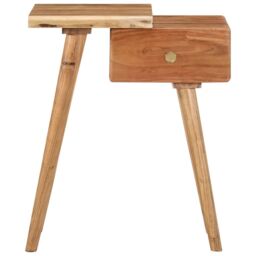 Berkfield Home Bedside Table Solid Acacia Wood 45x32x55 cm in Brown - Size: 45 x 32 x 55 cm - thumbnail 2