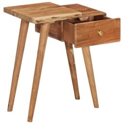 Berkfield Home Bedside Table Solid Acacia Wood 45x32x55 cm in Brown - Size: 45 x 32 x 55 cm - thumbnail 3