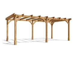 Dunster House Wooden Pergola Kit 6x3m Pressure Treated Heavy Duty Utopia in Brown - thumbnail 1
