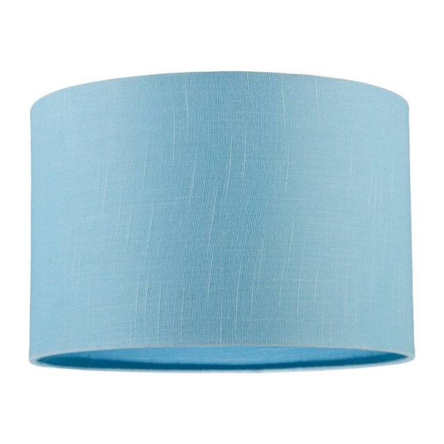 Happy Homewares Designer Ocean Current Blue Textured Linen Fabric Circular Lamp Shade in Turquoise - Size: 12 inches - image 1