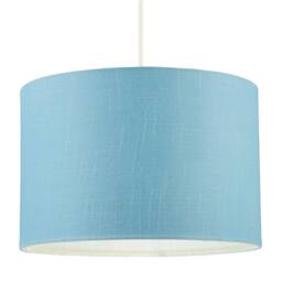 Happy Homewares Designer Ocean Current Blue Textured Linen Fabric Circular Lamp Shade in Turquoise - Size: 12 inches - thumbnail 2