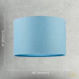 Happy Homewares Designer Ocean Current Blue Textured Linen Fabric Circular Lamp Shade in Turquoise - Size: 12 inches - thumbnail 7