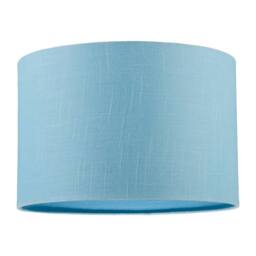 Happy Homewares Designer Ocean Current Blue Textured Linen Fabric Circular Lamp Shade in Turquoise - Size: 12 inches