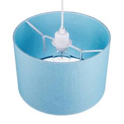 Happy Homewares Designer Ocean Current Blue Textured Linen Fabric Circular Lamp Shade in Turquoise - Size: 12 inches - thumbnail 3