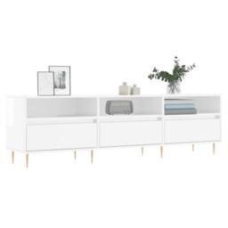 Berkfield Home TV Cabinet High Gloss White 150x30x44.5 cm Engineered Wood - thumbnail 1