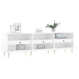 Berkfield Home TV Cabinet High Gloss White 150x30x44.5 cm Engineered Wood - thumbnail 4