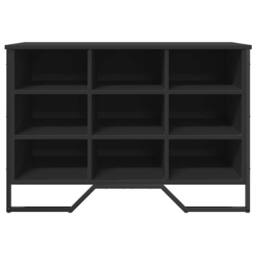 Berkfield Home Shoe Cabinet Black 90x38x61.5 cm Engineered Wood - thumbnail 4