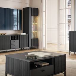 Furniture To Go Lusaka TV Cabinet 2 Door 2 Drawer in Black Graphite - thumbnail 5