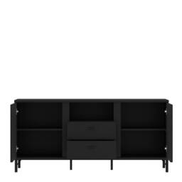 Furniture To Go Lusaka TV Cabinet 2 Door 2 Drawer in Black Graphite - thumbnail 3